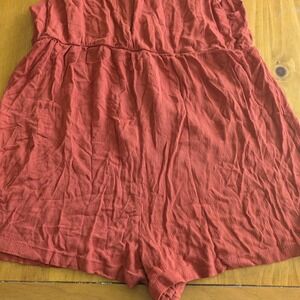 Red/ orange romper with zipper back size large